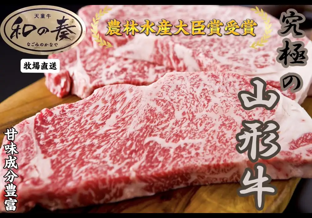 農林水産大臣賞受賞 特選 天童牛 " 和の奏 " サーロインステーキ 400g