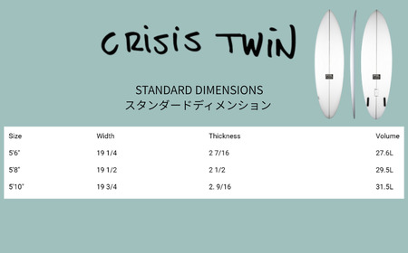 パイゼル サーフボード PYZEL SURFBOARDS CRISIS TWIN