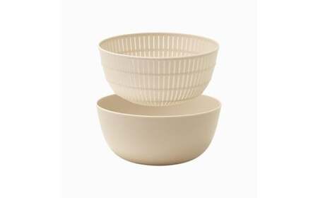米とぎにも使える ザル ボウル ベージュ ／ キッチン用品 調理器具 耐熱 電子レンジ対応 食洗機対応 ライクイット like-it 奈良県 葛城市【like023-7A】