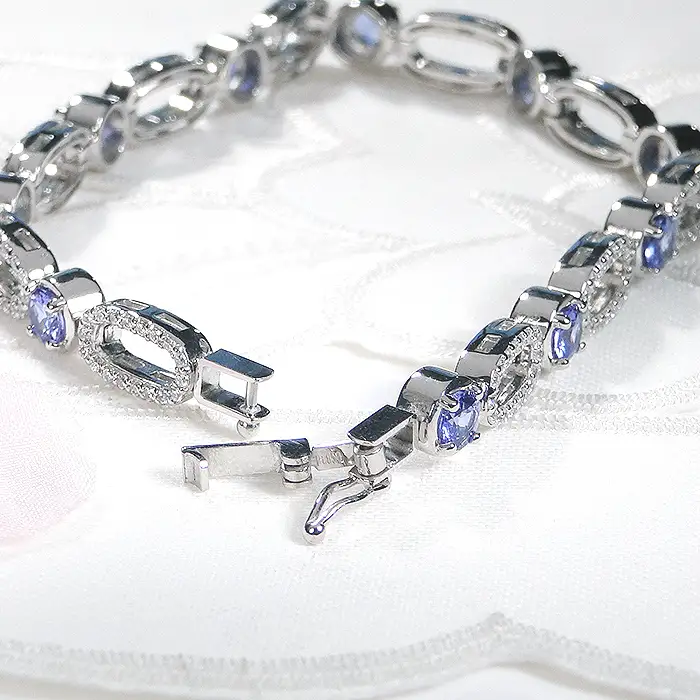 ブレスレット プラチナ PT900 ダイヤモンド 1.2ct タンザナイト ラウンド エリプス ダイヤブレスレット ゴージャス 丸 楕円 12月 誕生石 豪華 レディース 【f293-ta-pt】 ALPAZ178