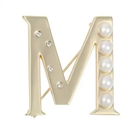 【RoseYumiRose】イニシャルパールブローチペンダント『M』【1675841】