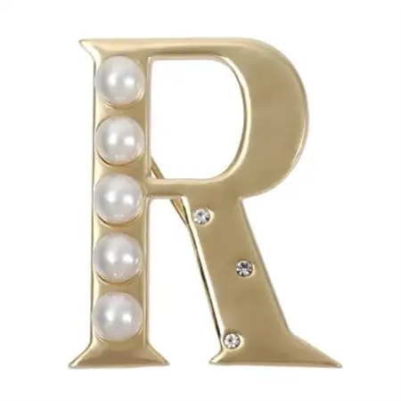 【RoseYumiRose】イニシャルパールブローチペンダント『R』【1675845】