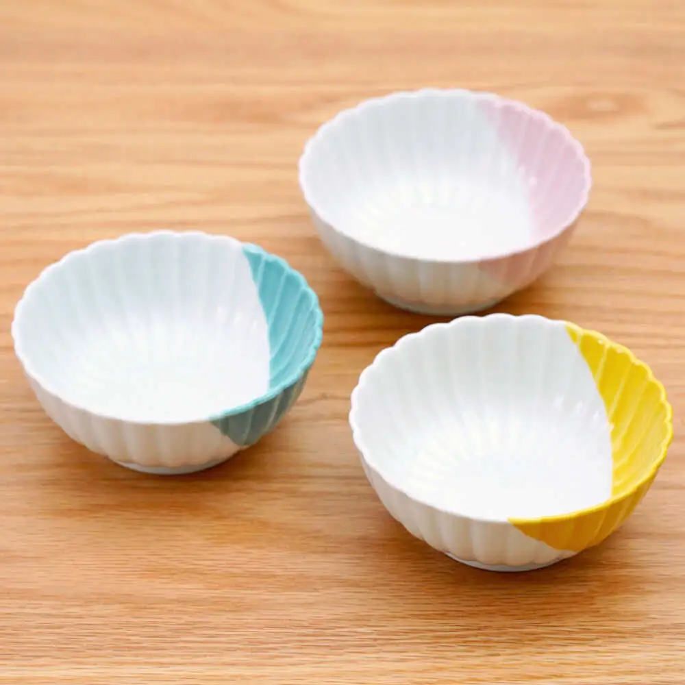 【波佐見焼】花しのぎ 小鉢 ハーフカラー 3色セット【団陶器】[PB206]