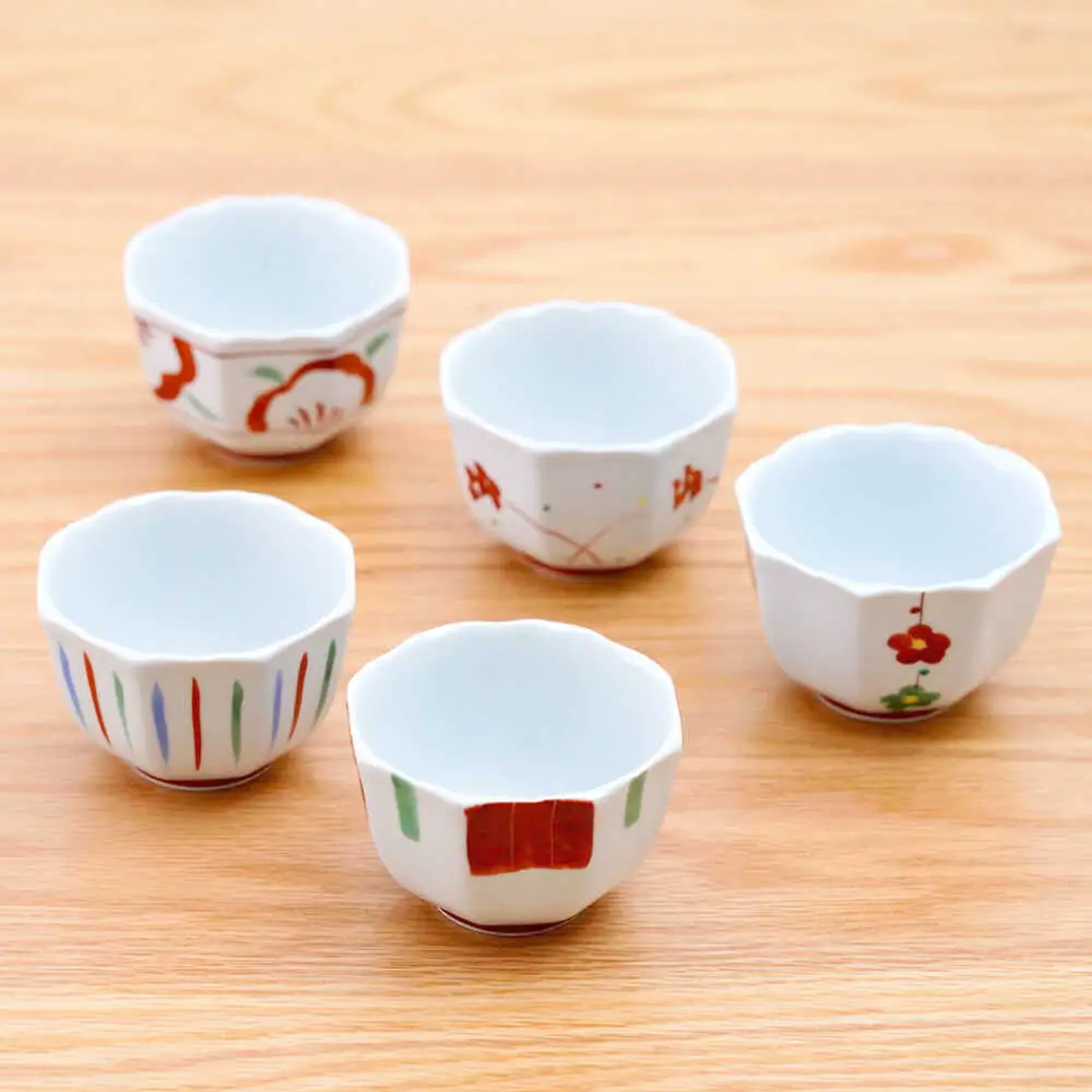 【波佐見焼】八角小付 錦絵変り 5柄セット【団陶器】[PB228]