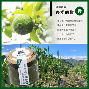 全て手仕事で仕込んだ　天龍村特産 信州熟成ゆず胡椒 [青][赤] 各2個セット