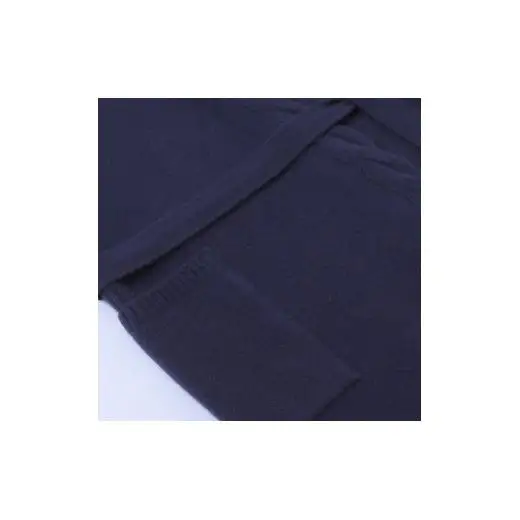 ルーエンローズ カシミヤ 部分ケーブル編みロングジレ（ネイビー） RU2311-19