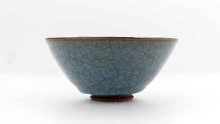 【 氷裂貫入青瓷 】 抹茶茶碗 （ 小野寺裕司 作 ） 径14.2cm×高さ7.7cm