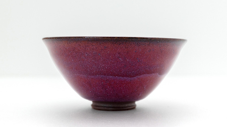 【 燿彩窯変紫焔釉 】 抹茶茶碗 （ 小野寺裕司 作 ） 径13.4cm×高さ6.5cm