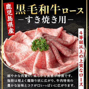 鹿児島県産黒毛和牛ロース すき焼き用セット (計1kg・500g×2) 国産 牛肉 すき焼き【肉のちょーさん】B207