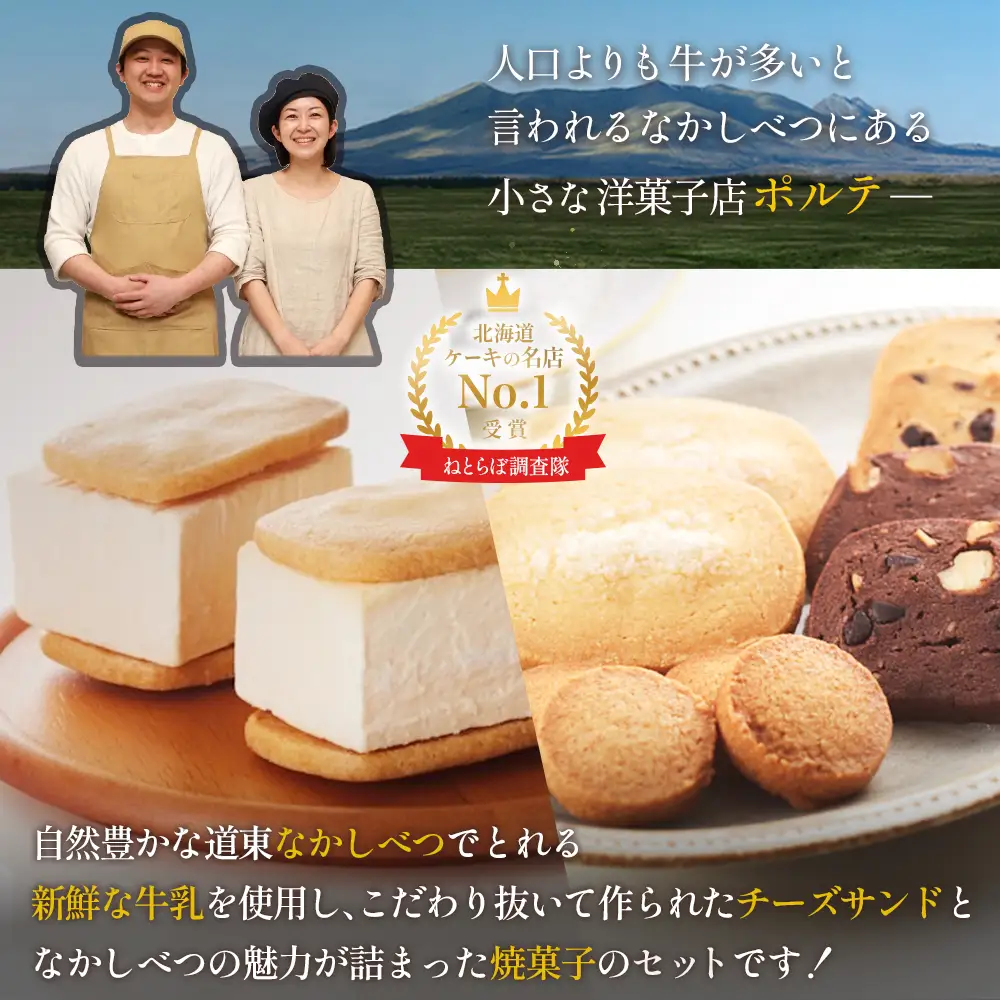 【Google口コミ星4.9の洋菓子店】極濃チーズサンド(4個入)×1　特選ギフト 味覚のふきだまり（13個入 計450g）【52011】