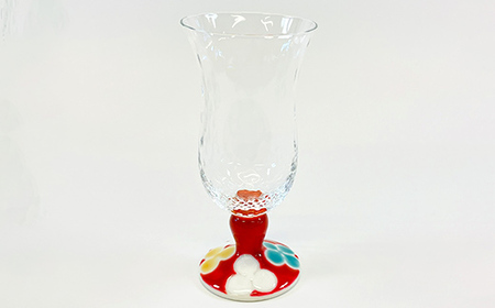 九谷和グラス 冷酒グラスクローバー（レッド） 工芸品 グラス コップ 食器 F6P-3151