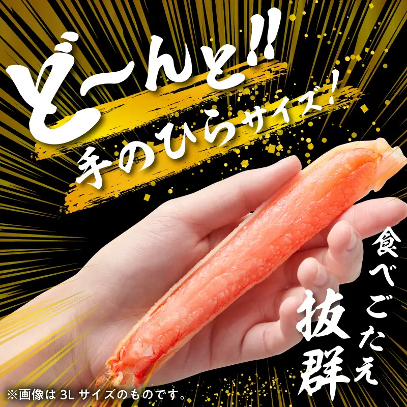 ズワイガニ 3L 1kg 2パック カット済 生食可 カニ 北海道_HD065-011