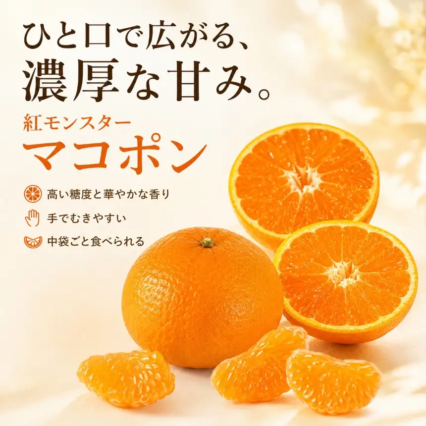 【先行予約】紅モンスター マコポン5玉 | フルーツ 果物 くだもの 果実 柑橘 柑橘類 まこぽん マコポン オレンジ ゼリーオレンジ 不知火 国産 中津市産 産地直送 大分県 中津市