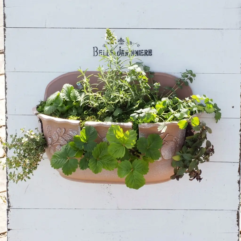 植物 ハーブのハンキング 木製スタンド付き ハーブ 植物