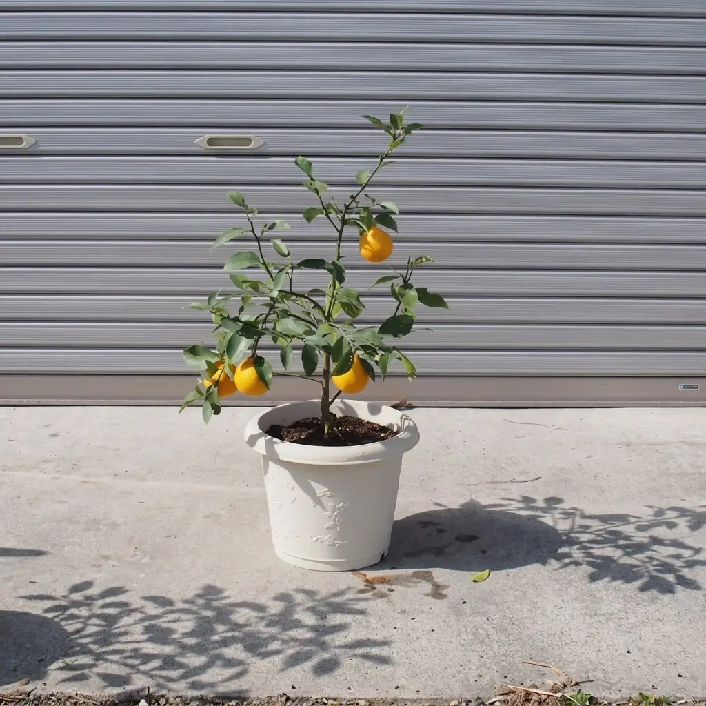 レモンの木鉢植え （白プラ鉢31cm） レモンの木鉢植え