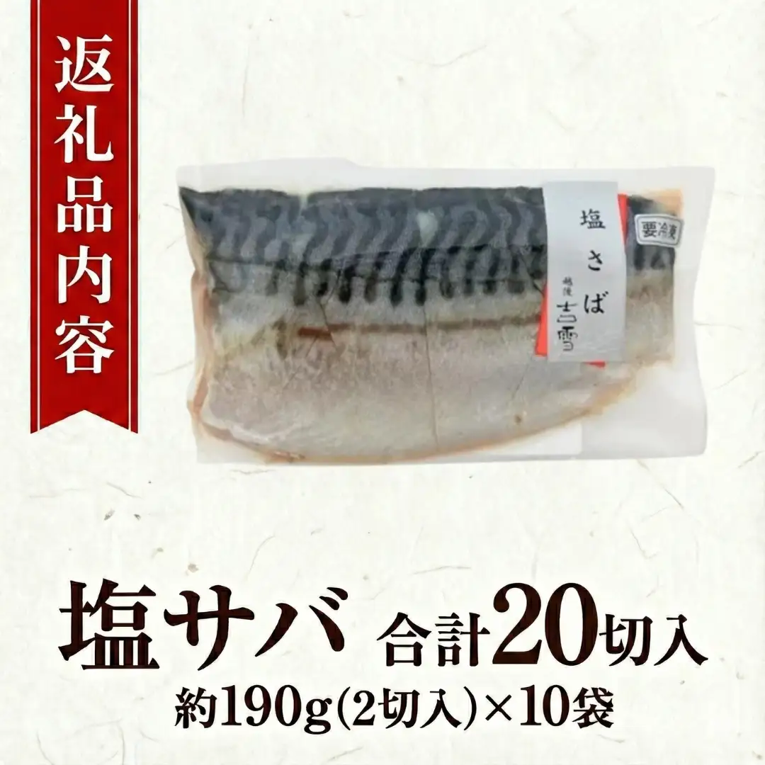 塩さば 合計20切入 約1900g 吉雪｜新潟 さば