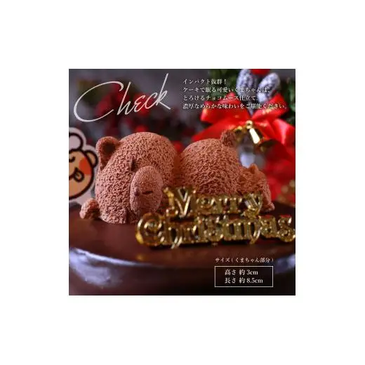 もりんのクリスマスケーキ　ザッハトルテ・くまちゃん 4号サイズ_Z2600527