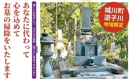 ＜遊子川地域限定 お墓掃除代行サービス（年1回）＞ 2基 墓所 墓石 お掃除 清掃 雑草取り ゴミ拾い 代理 代行 お手入れ お供え 供養 花立 線香台 水鉢 雑草取り お墓参り お手入れ 遊子川ゲストハウス コッコロん 愛媛県 西予市 SUG0004