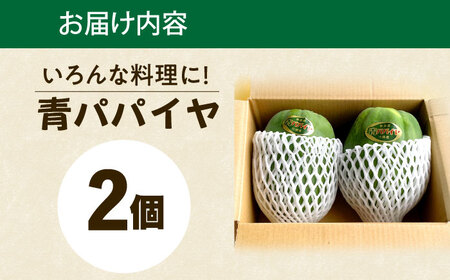 青パパイヤ 2個(約2kg) 栽培期間中農薬不使用[OBM004]