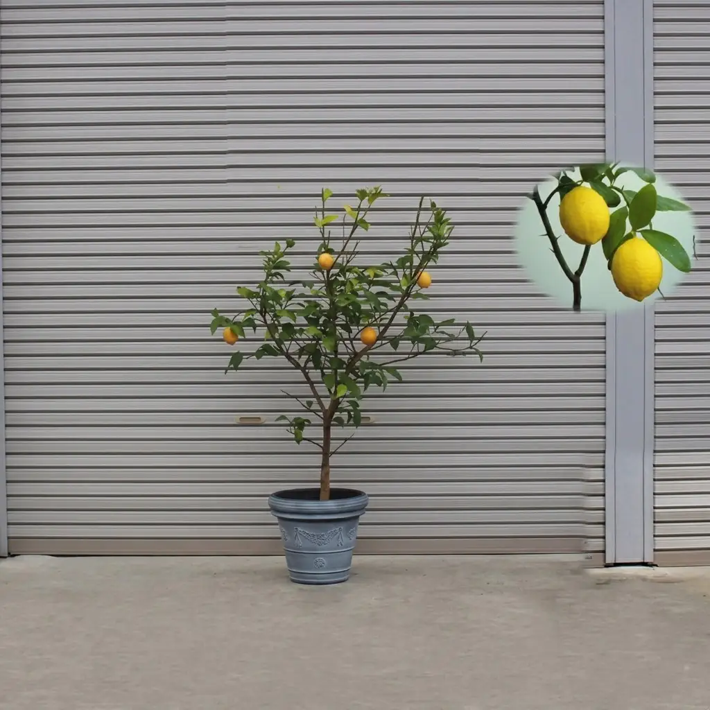 苗木 レモン 特大サイズ レモンの木 鉢植え グレー鉢 1個 苗木