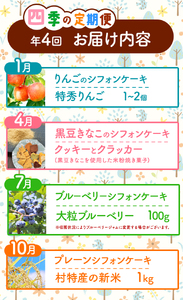 【4回定期便】四季のこめのこ しふぉんけーき＋地元の特産品