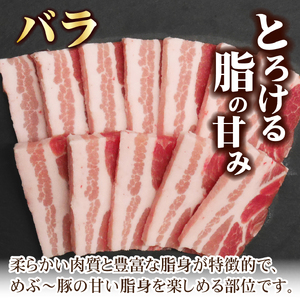 【地元ブランド豚】めぶ～豚 豚バラ 肩ロース 焼肉セット 計4kg（豚肉 豚 お肉 バラ ロース 焼肉用 BBQ 限定）
