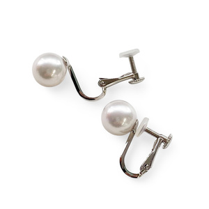 真珠 イヤリング 8.0mm SV シルバー アコヤ真珠 アクセサリー ファッション akoya パール フォーマル カジュアル プレゼント ギフト 贈り物 贈答品 お祝い 誕生日 記念日 冠婚葬祭 慶事 弔事 結婚式 卒業式 入学式 国産 三重県 伊勢 志摩 南伊勢町 / パールシルバーネジバネイヤリング8.0mm