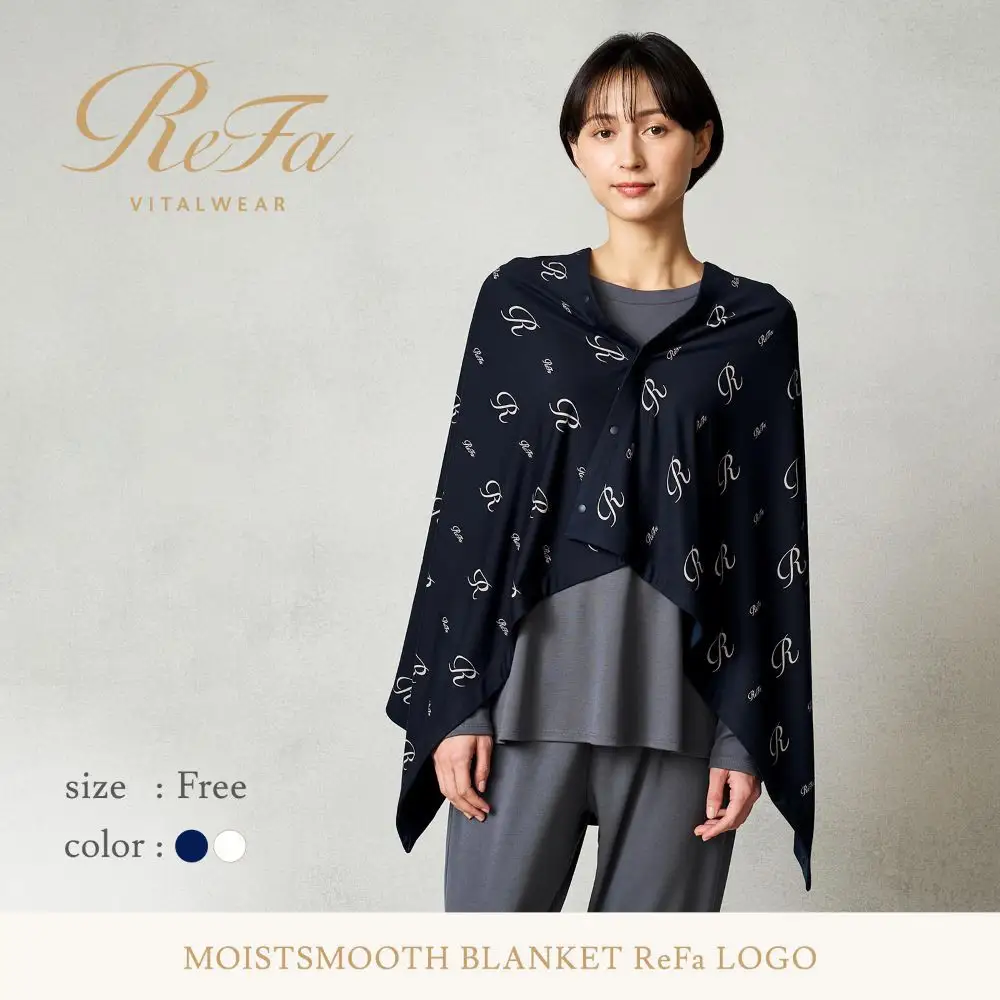【ネイビー】リファ バイタルテック モイストスムース ブランケット ReFaロゴ