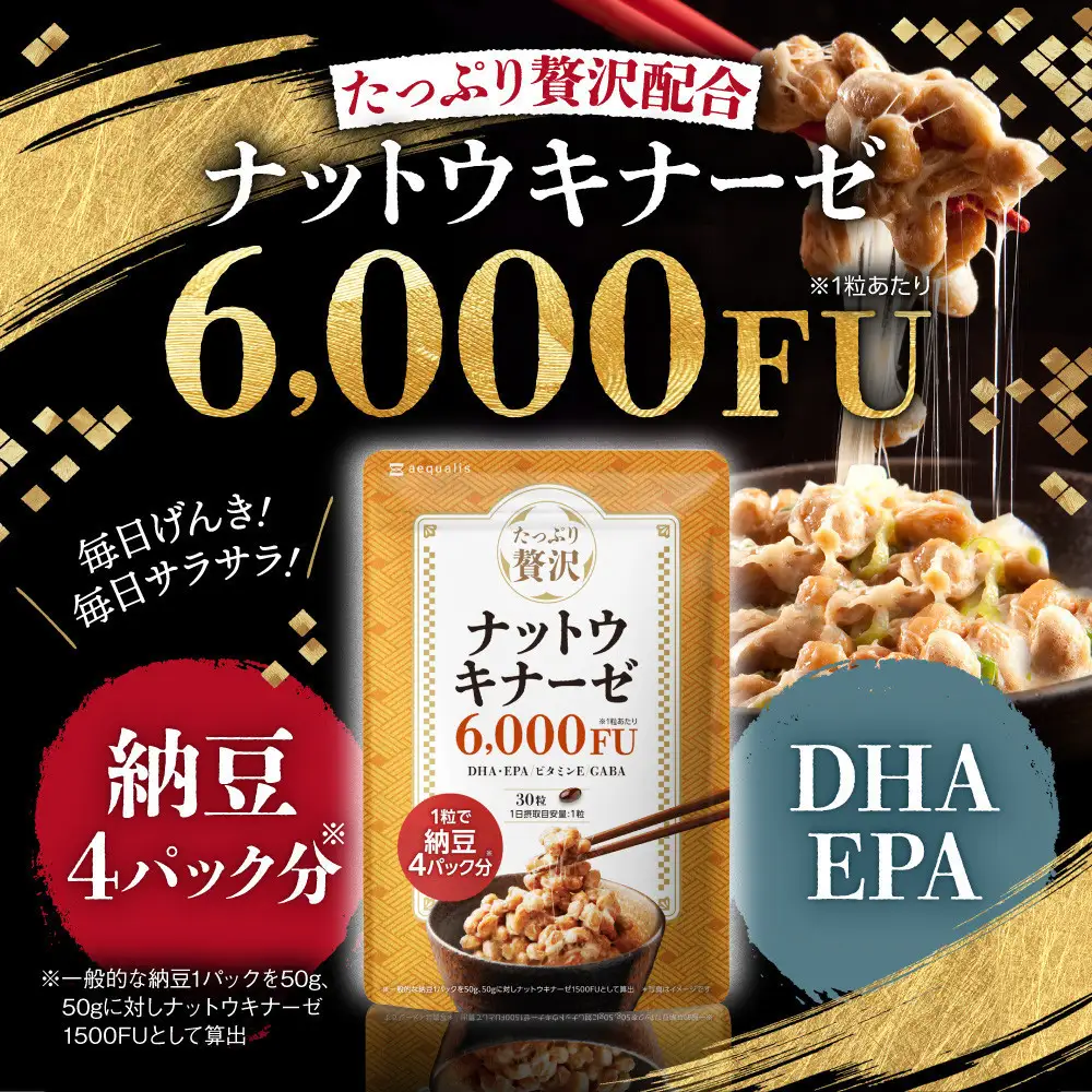 ナットウキナーゼ サプリメント たっぷり贅沢ナットウキナーゼ 1袋