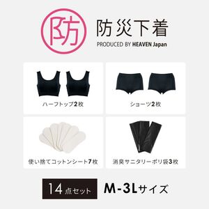 サイズ3L：防災下着セット | 防災セット 防災グッズ 避難セット 避難グッズ 避難用品 災害対策 防災用品 非常用 非常用持出袋 防災 キット 災害 1人分 一人分 一人用 女性用 下着 ブラジャー ブラ ノンワイヤーブラ ノンワイヤー レディース パンティ ショーツ パンツ