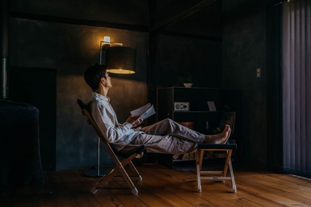 イス オットマン 木製 pioneer plants / ChairとOttomanのセット やまとわ 伊那 長野 信州【330-02】