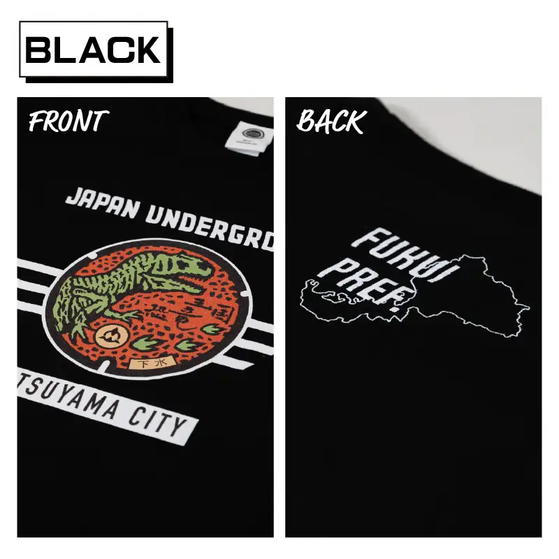 Tシャツ 恐竜マンホール 黒 S [A-029007_02_01] 
