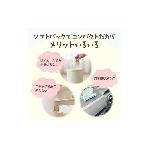 ティッシュ ソフトパック｜エルモアPIKO｜60箱