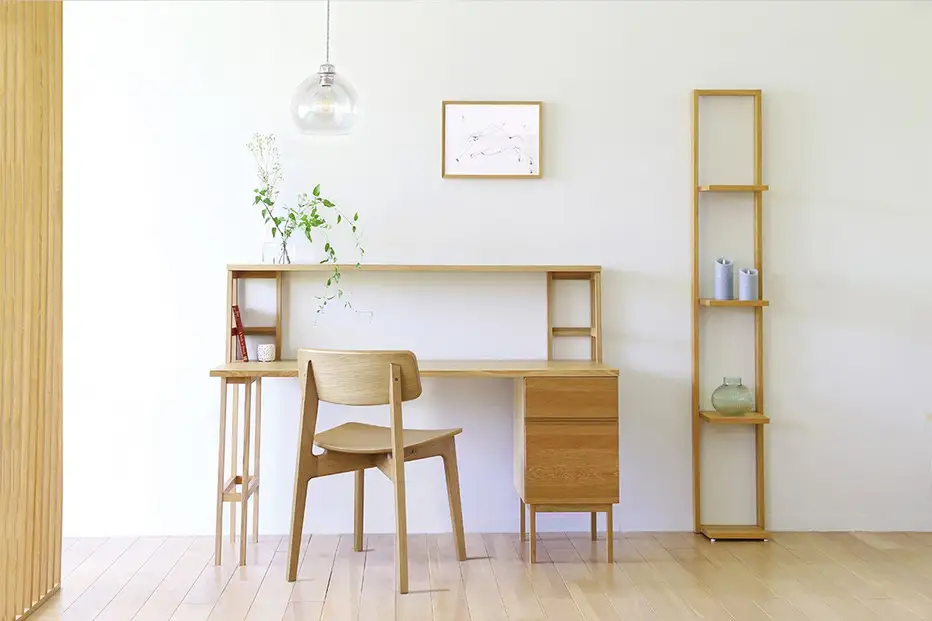 【開梱設置】高野木工 プレーンデスク SET4 オーク（W120×D60cm）【10年保証】