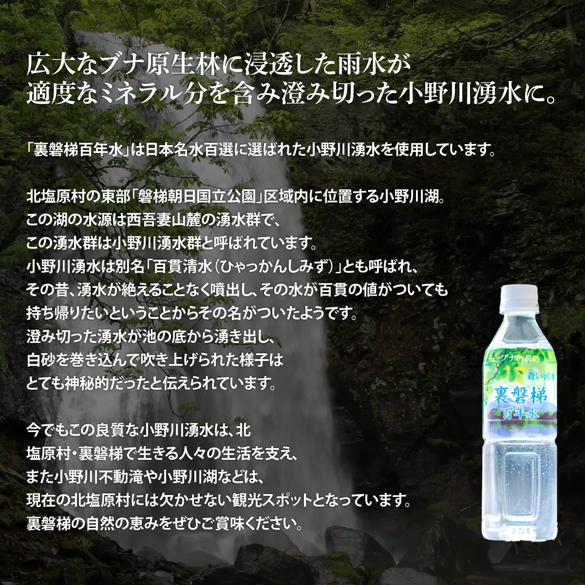 裏磐梯百年水 ナチュラルミネラルウォーター（500ml×24本×4箱） KBJ036