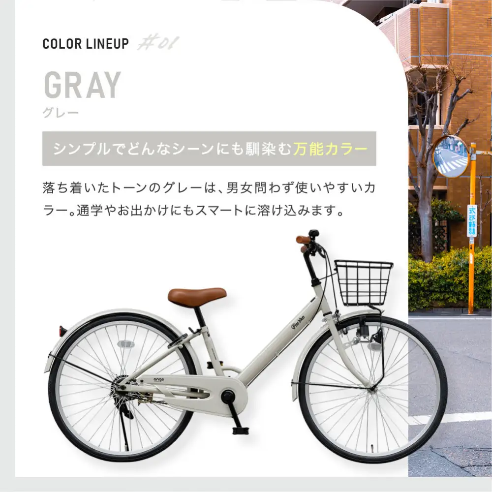 完成品でお届け!ジュニア向け 子供 自転車 ANGアンジー・ジュニア ｜京都 中川商会 自転車 人気 ANG22/ANG24/ANG26 ＜グレイッシュミント（GM）×22インチ＞