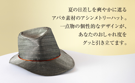 ハット アバカ織 アシンメトリー 帽子 ハット