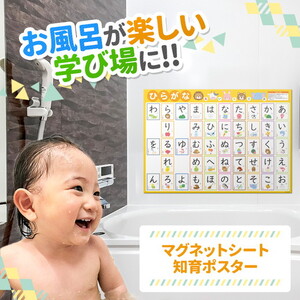 お風呂ポスター3枚組 あいうえお表 アルファベット表 すうじ表【はじめてのおべんきょうセット】マグネットシート製