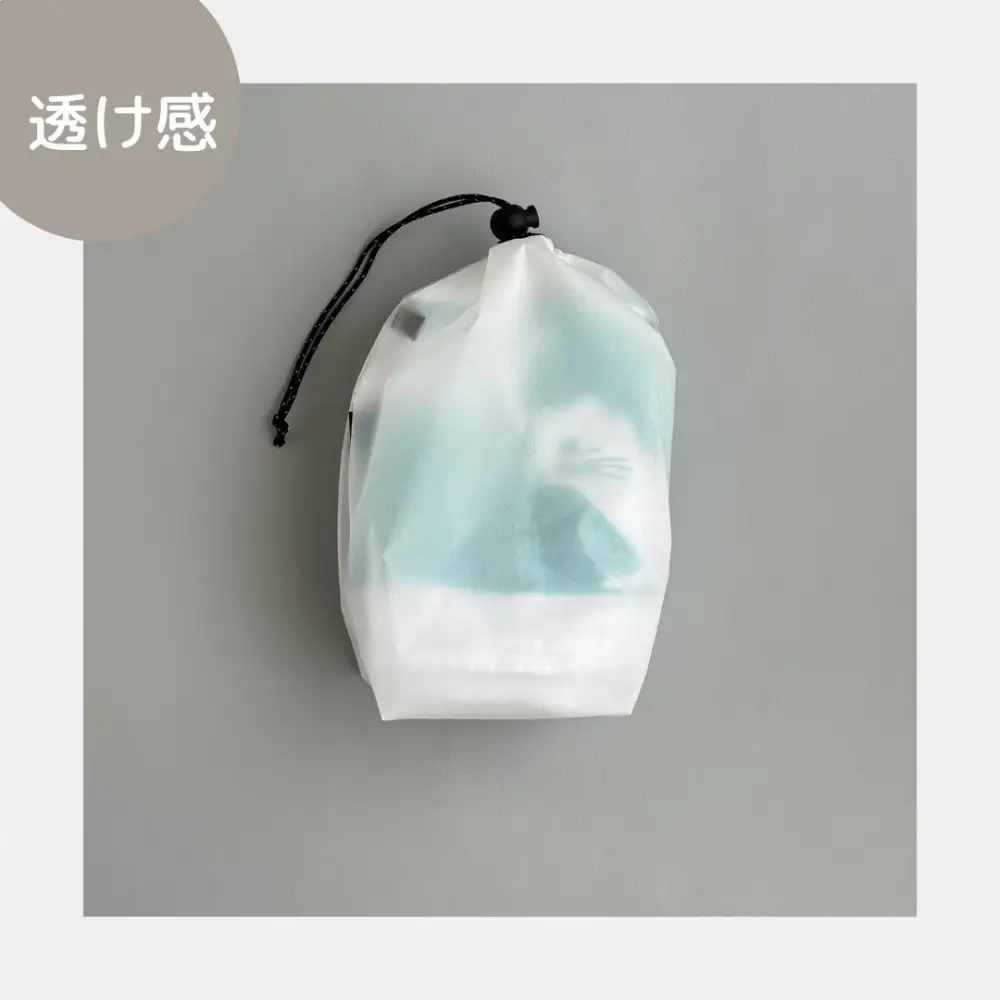 【S 1.5L・白】　キャンプで大活躍！トイレットペーパーホルダー 小さめナイロン巾着袋 シンプル巾着