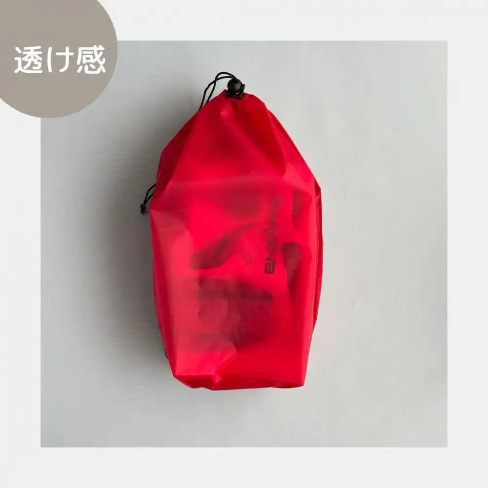 【L・5L・赤】 大きめナイロン巾着袋　スタッフバッグ　スタッフサック　バッグインバッグ　着替え袋