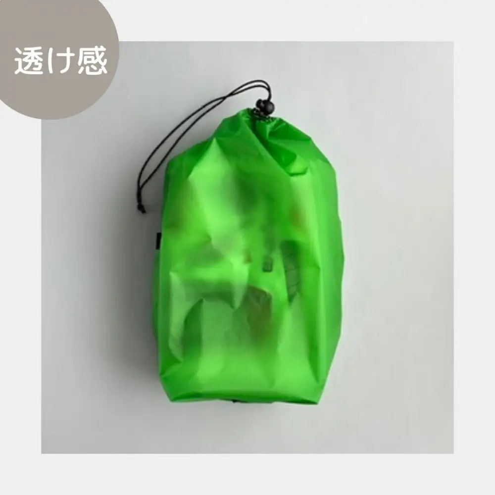 【L・5L・緑】 大きめナイロン巾着袋　スタッフバッグ　スタッフサック　バッグインバッグ　着替え袋