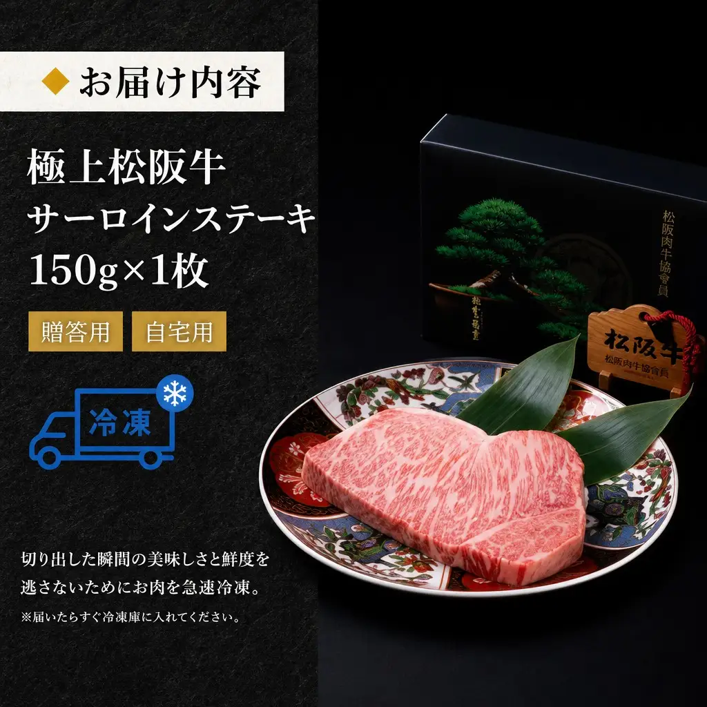 極上 松阪牛 サーロイン ステーキ (150g×1枚) 牛追道中 US6　【M1678】