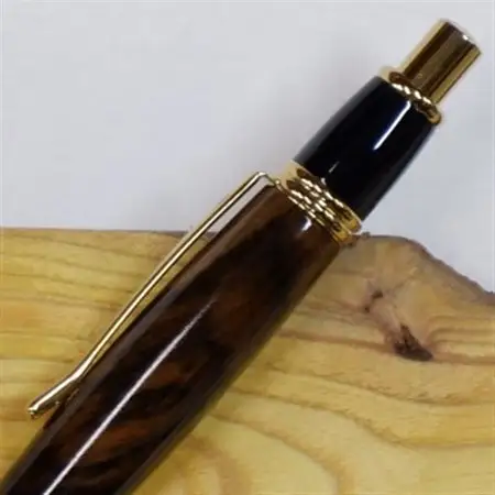 木製ボールペン(百木ペン)ギャツビー　黒柿・チタン金金具【配送不可地域：離島・沖縄県】【1400096】