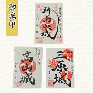 【新高山城】【高山城】御城印 3種・【小早川隆景 武将印】宿泊券 （旅館１泊２食宿泊券）・レンタサイクル券 などセット 和柄 雑貨 広島県三原市 110007