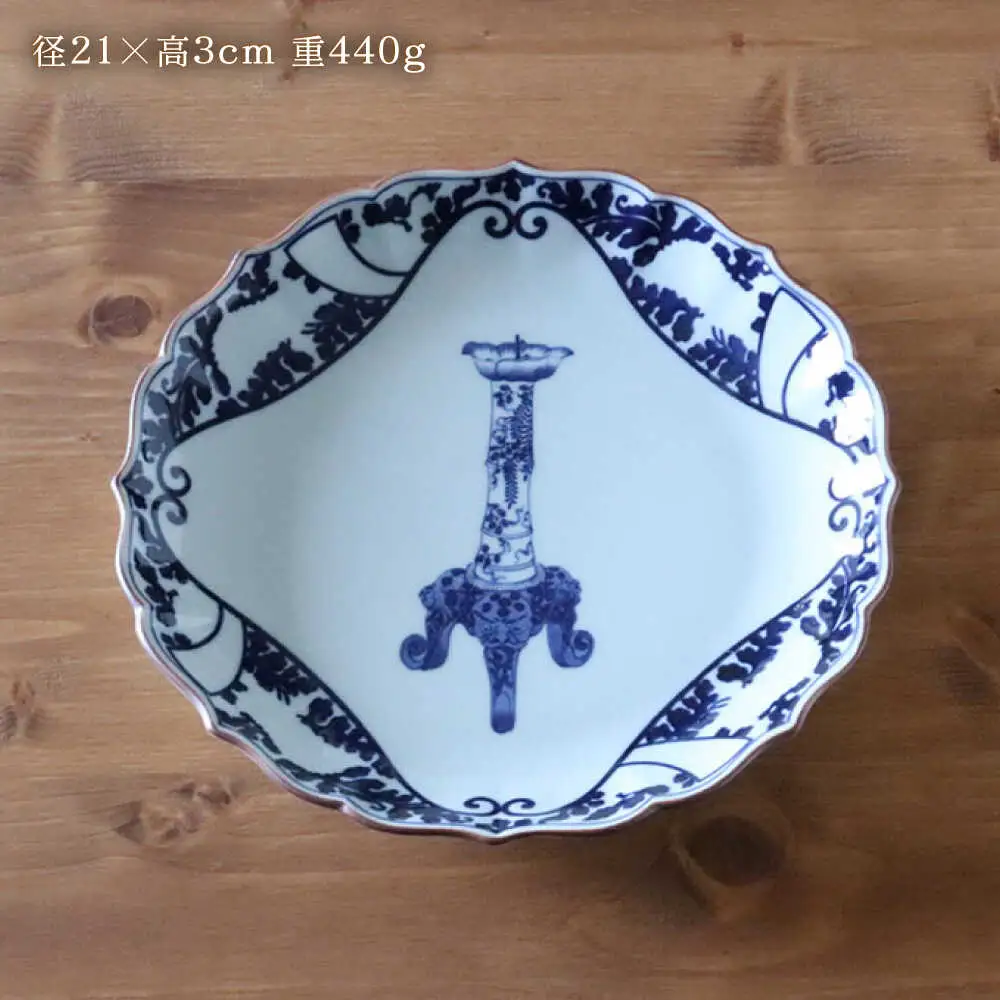【波佐見焼】古伊万里文様 ふじ絵 桔梗渕 7寸皿 1点【西日本陶器】[AC284] 波佐見焼 食器