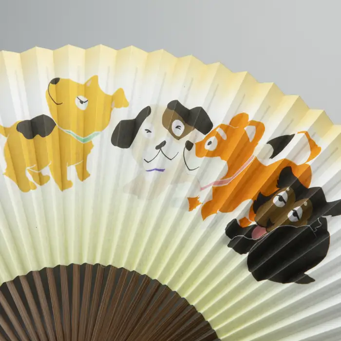 【L-532】鈴木扇子店 近江扇子 犬 6.5寸(約19.5cm)［高島屋選定品］