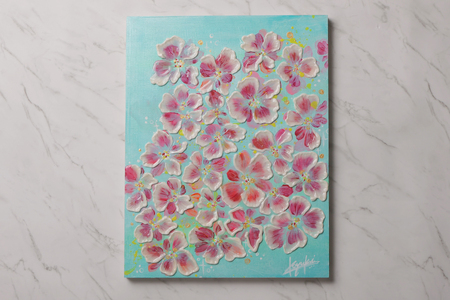 【京阪百貨店厳選】坂本 幸雪　シュガーアート（秋桜）　F6サイズ：410×318㎜_OS048-0043-6
