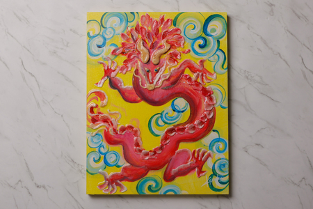 【京阪百貨店厳選】坂本 幸雪　シュガーアート（舞龍）　F6サイズ：410×318㎜_OS048-0043-7