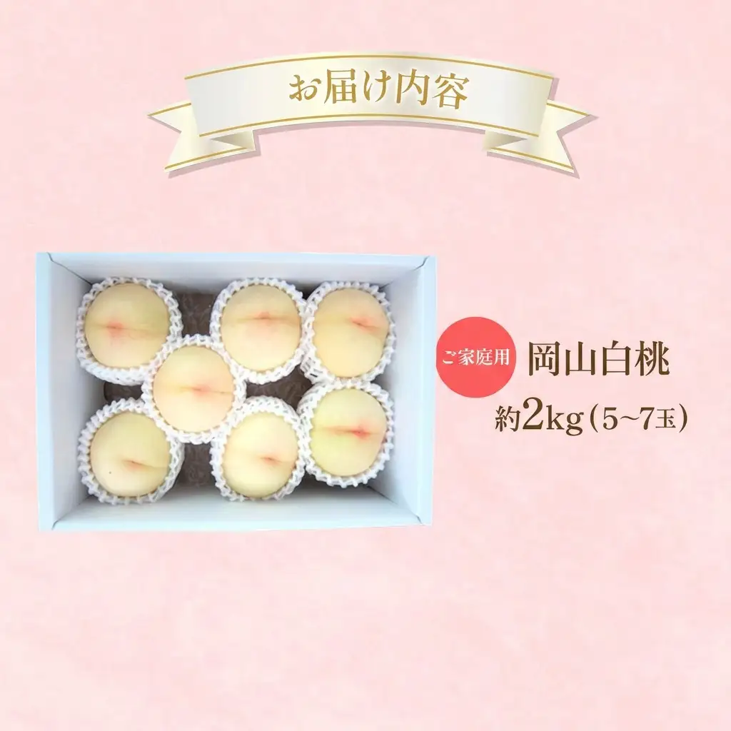 桃 白桃 家庭用 岡山県産 白桃【約2kg5～7玉】【先行受付】