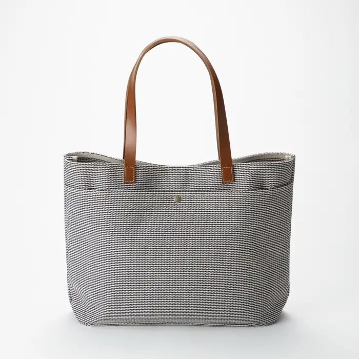 【J-247】ｋｉｉ工房　帆布かばん　スタンダードトートL 手長 千鳥柄【高島屋選定品】